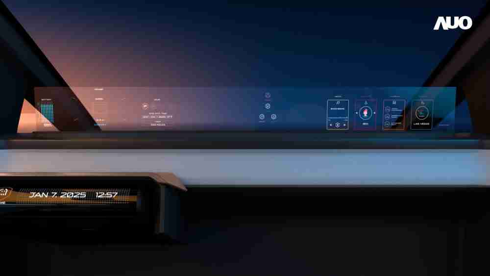 银河集团无界透明显示接口(Horizon Image Glass)透过车运算方案整合仪表板、、、中控台及副驾显示器，，，，一体式全景呈现，，，，提供乘用者清晰的前方视野、、行车必要信息与娱乐功能